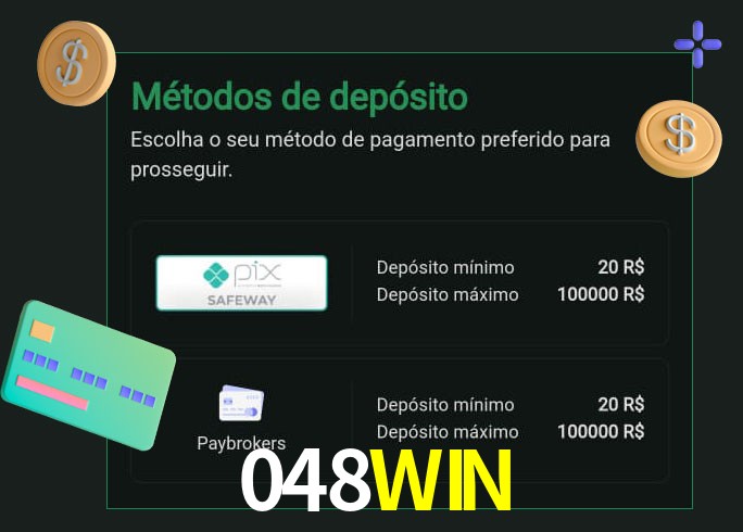 O cassino 048WIN oferece uma grande variedade de métodos de pagamento